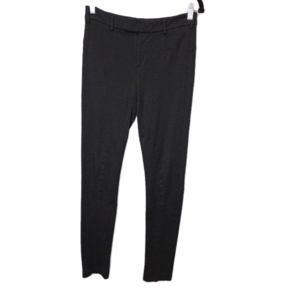 Vince Equestrian Black Riding Pants Ponte Stretch Knit Skinny Size 4 Ankle Zip